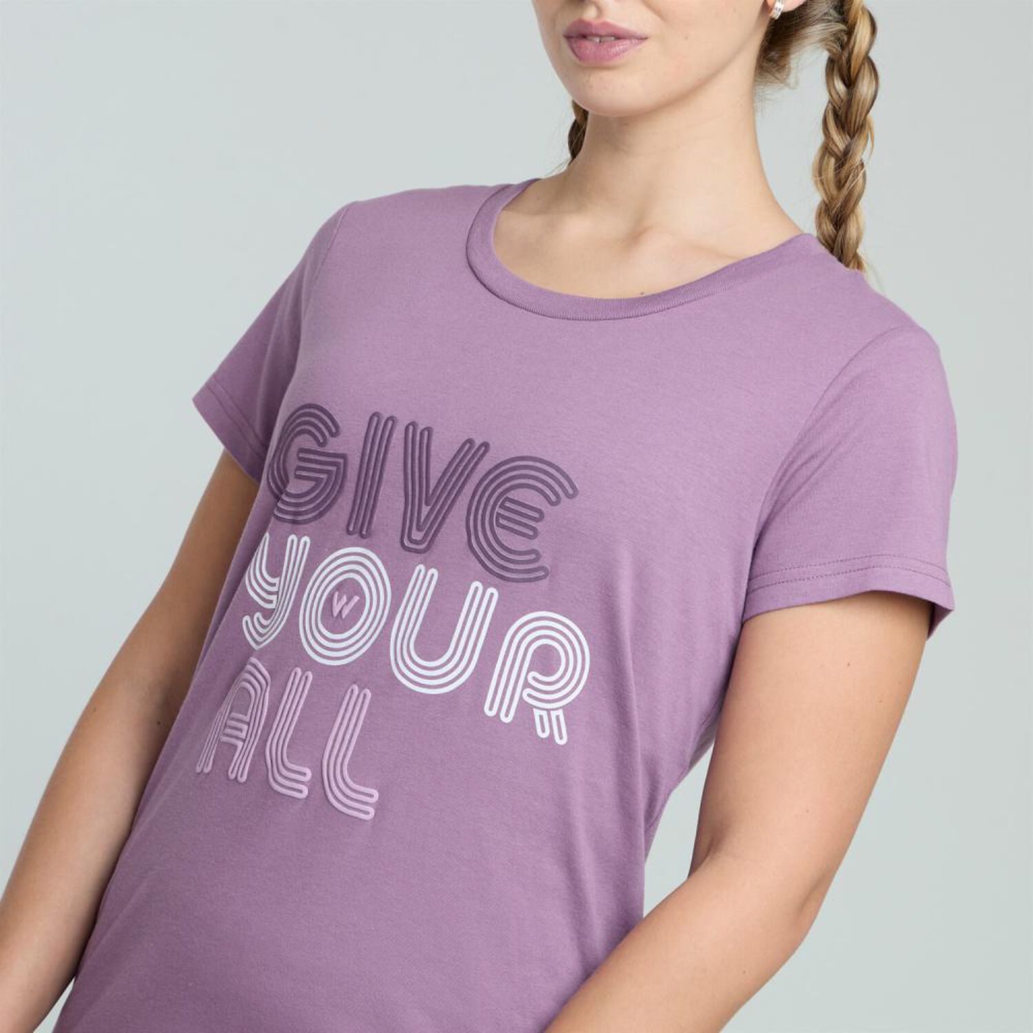 Polera Deportiva Estampada Slim Manga Corta Cuello Redondo Mujer Wetland image number 4.0