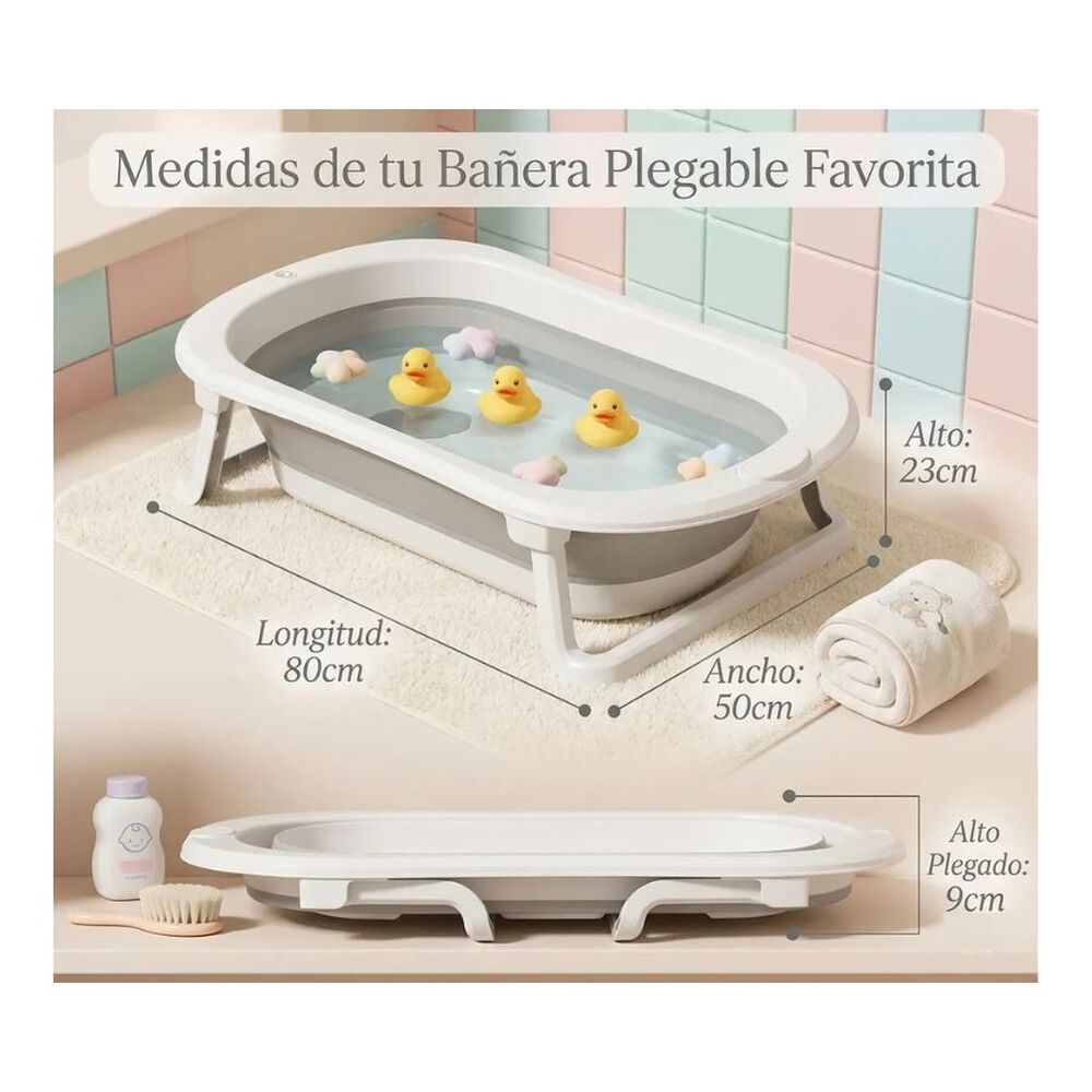 Ba&ntilde;era Tina Plegable Guagua Coj&iacute;n Term&oacute;metro Kit 4 En 1 image number 4.0