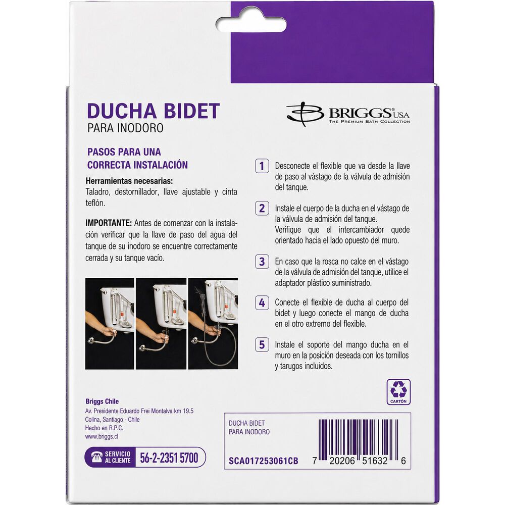 Ducha Bidet Arabe Mango Cromado Briggs-fanaloza image number 6.0