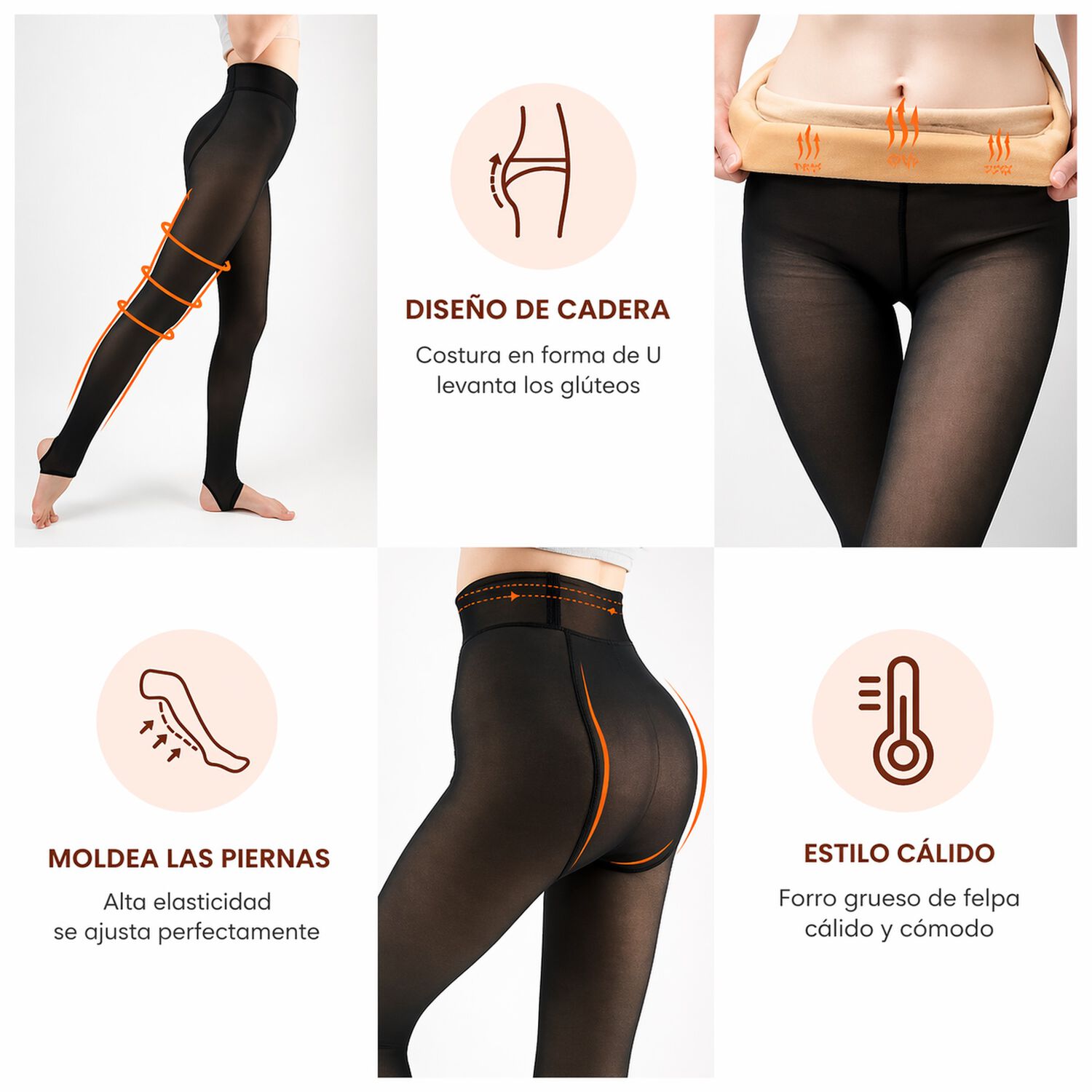 Calza Panty Con Chiporro Efecto Piel Talla Unica (de Xs A L) image number 5.0