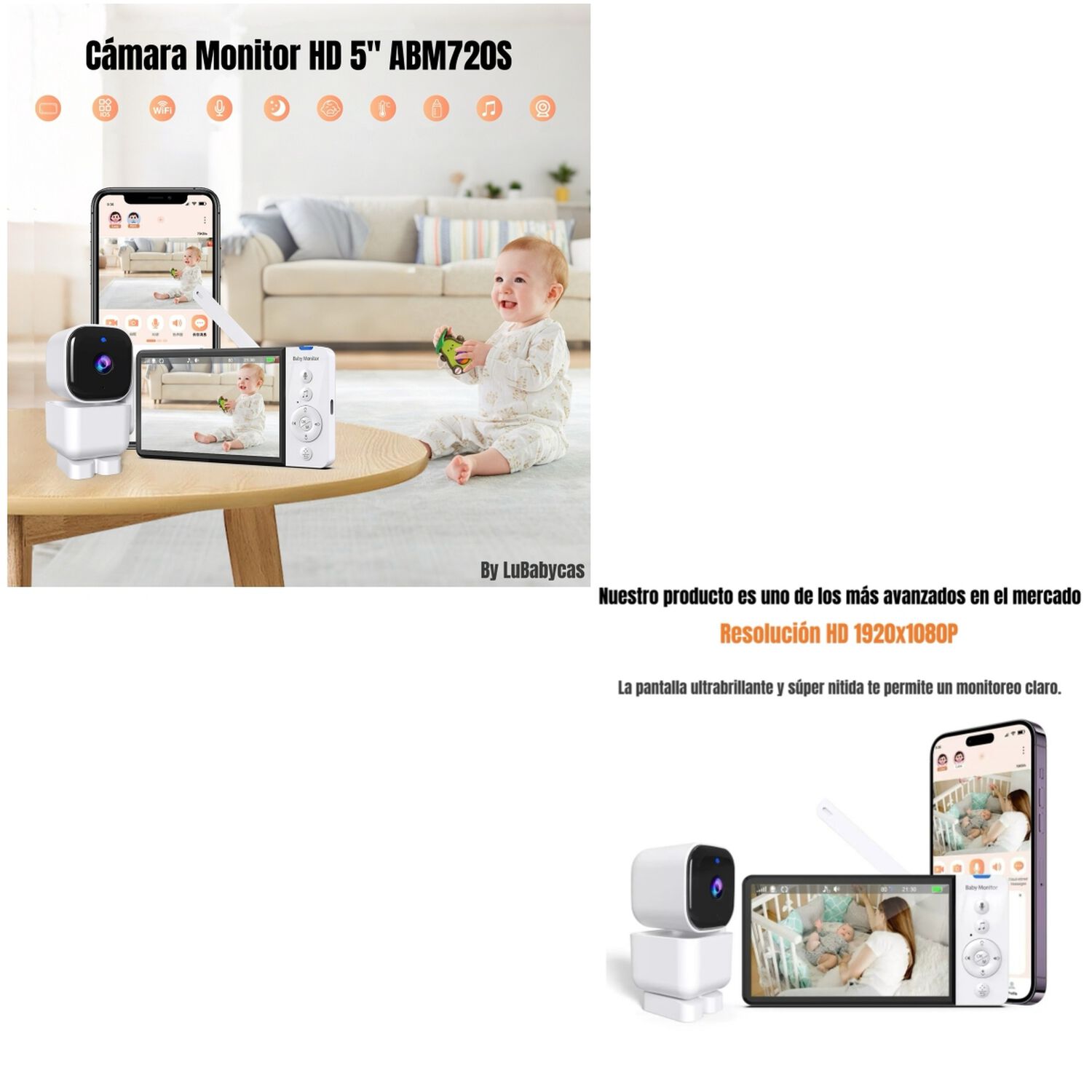 C&aacute;mara Monitor Con App 5&Prime; 1920x1080p Abm720s image number 2.0