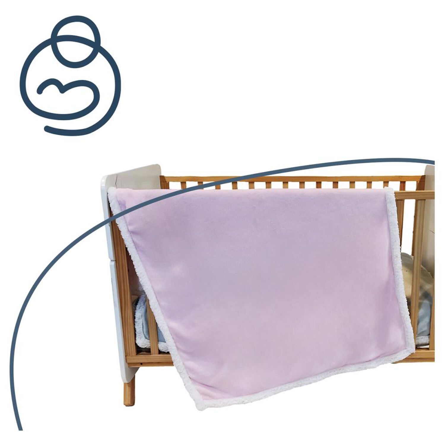 Manta Sherpa Bebesit De Polar - Rosa image number 4.0