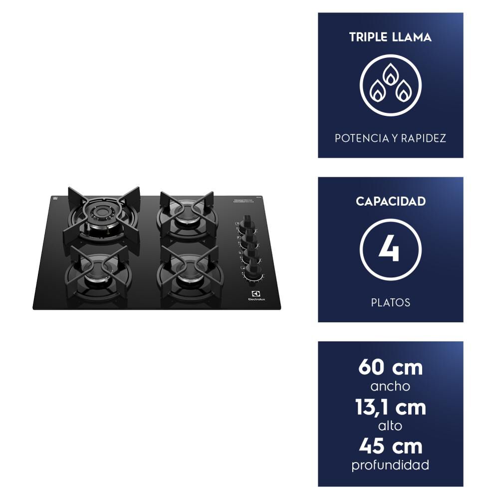 Encimera A Gas Electrolux KE4GC / 4 Quemadores image number 4.0