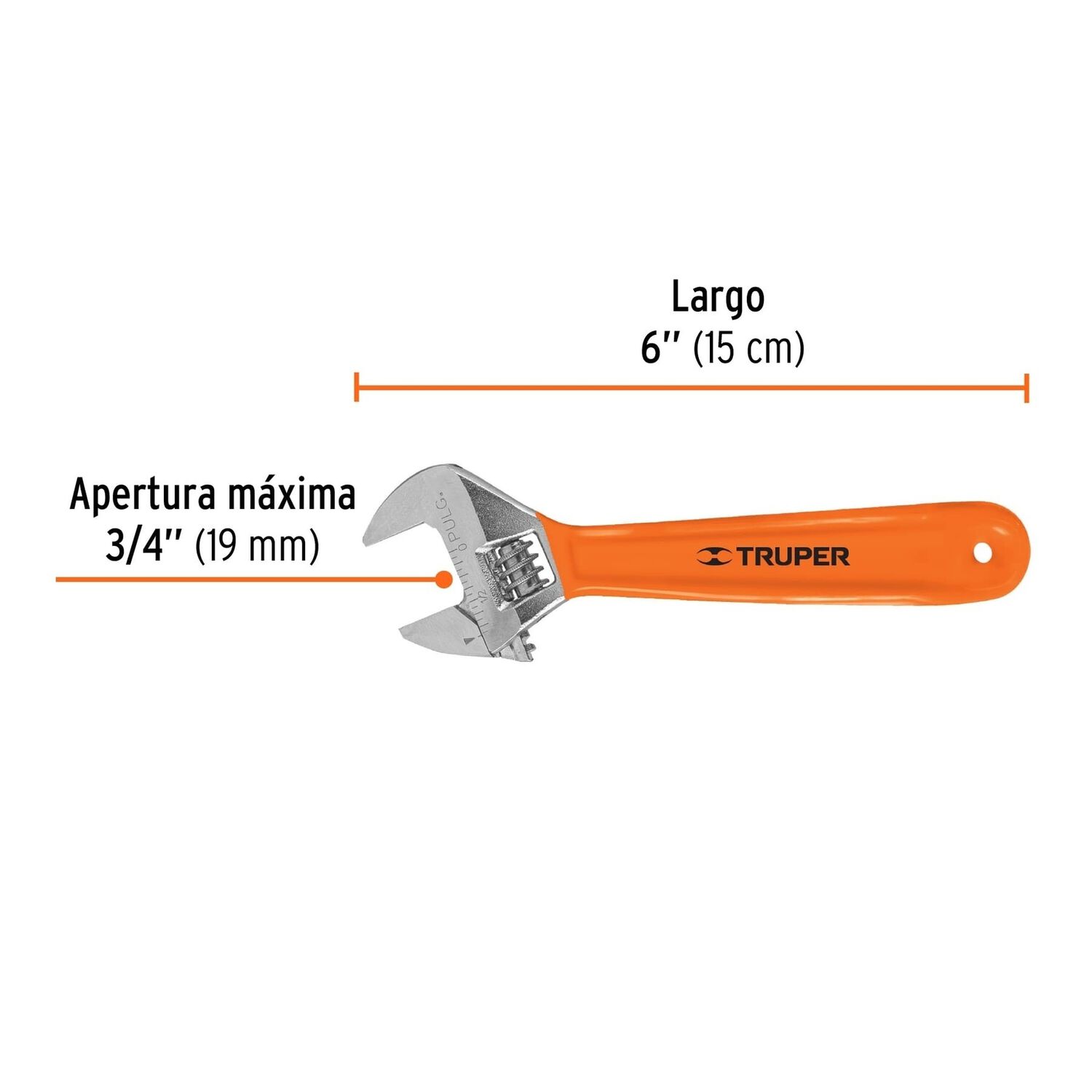 Llave Francesa Truper 6 Pet-6x image number 1.0