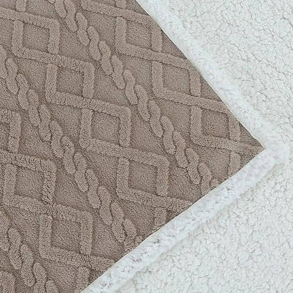 Frazada Andes Jacquard Sherpa Beige 2 Plaza image number 1.0