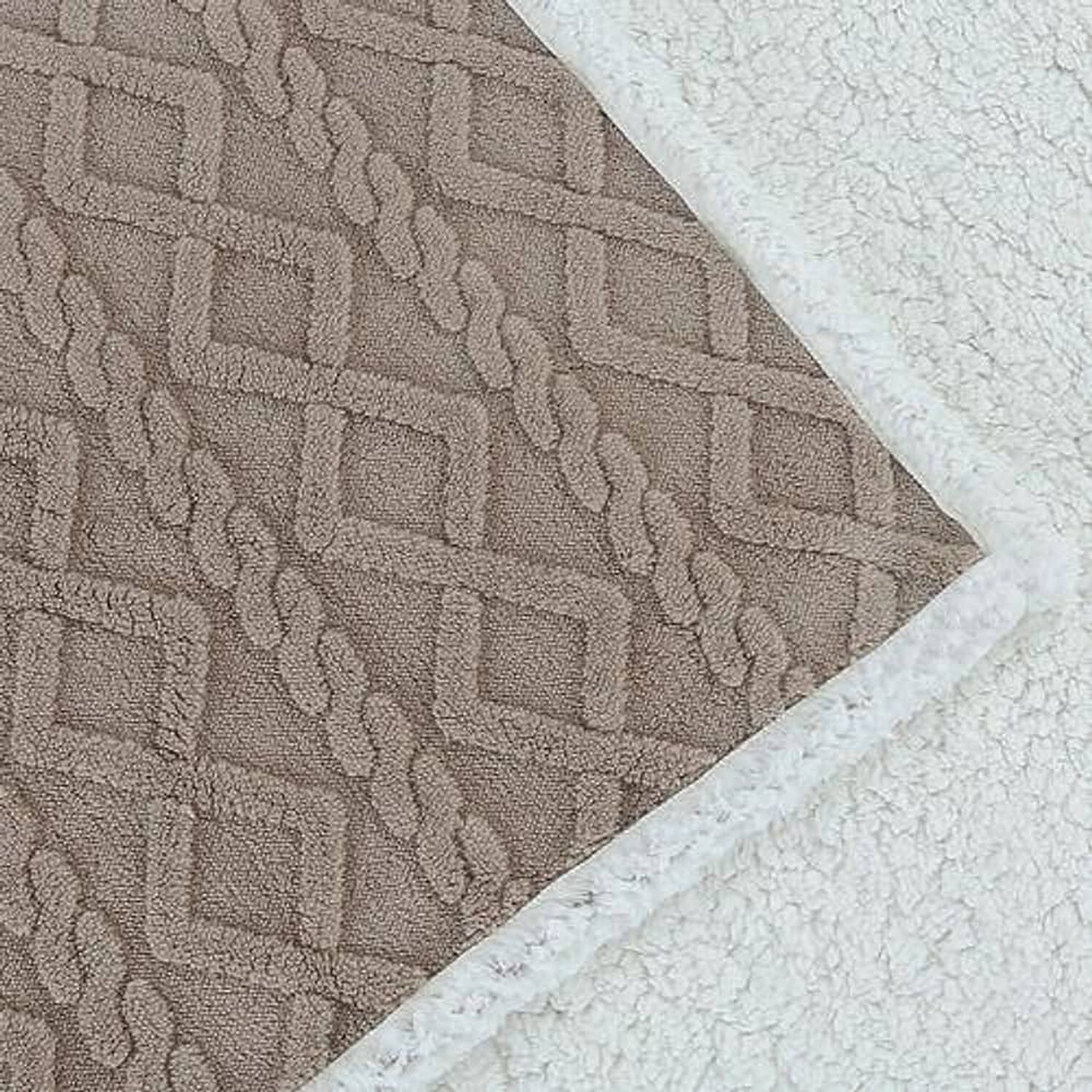 Frazada Andes Jacquard Sherpa Beige 2 Plaza image number 1.0