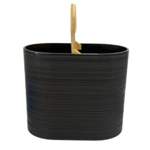Cesto De Basura Oval Negro 24x22.5 Cm