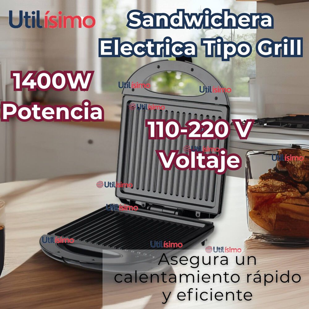 Sandwichera Eléctrica Tipo Grill Tostador Y Plancha Raf image number 1.0