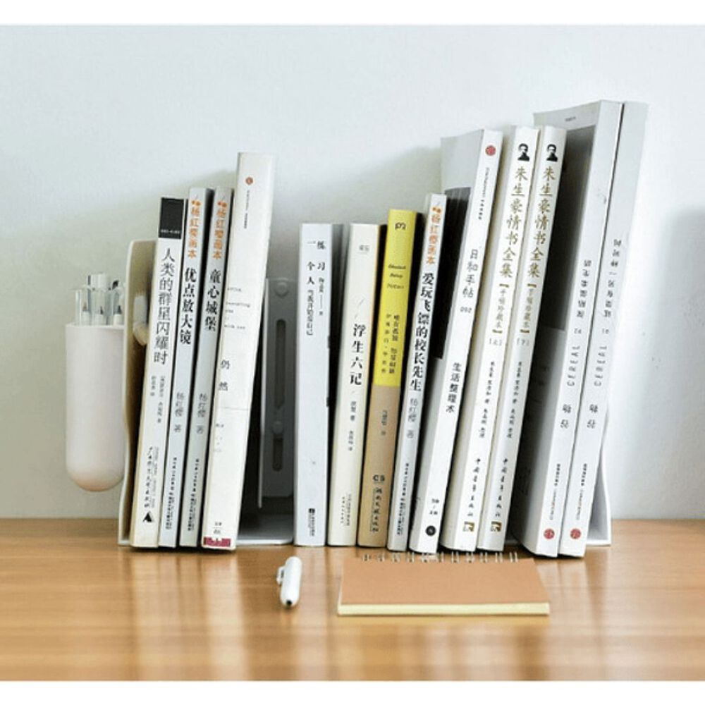 Estante Organizador Soporte Libros Ajustable Con Portalápice image number 5.0