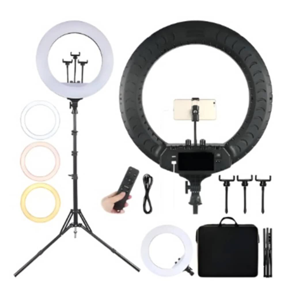 Aro De Luz Profesional De 45 Cm + Tripode 2.1 Metros Estructura Negro Luz Blanco Fr&iacute;o image number 1.0