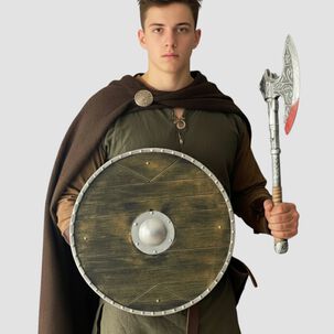 Escudo Y Hacha Medieval Vikinga Cosplay Accesorio Disfraz