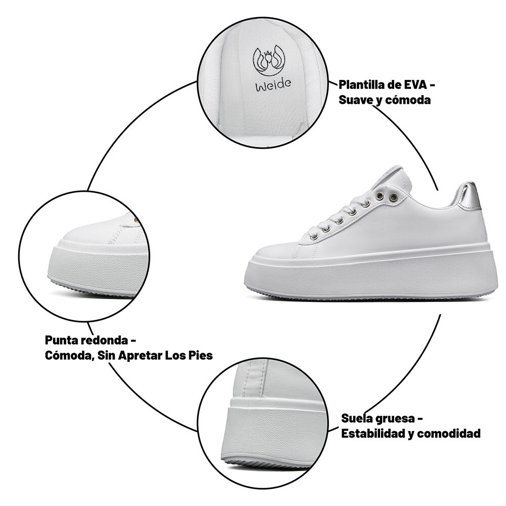 Zapatilla Casual Urbana Plataforma Mujer Weide Lt130b image number 8.0