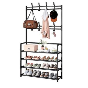 Estante Multiusos Almacenamiento Zapatero 4 Niveles Negro