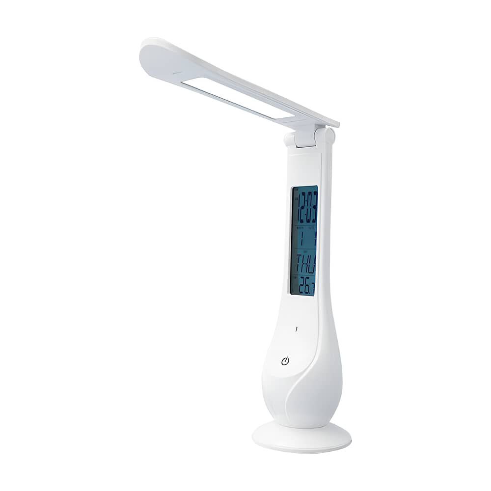 Lampara De Escritorio Led Recargable Touch Con Reloj Dl368 image number 0.0