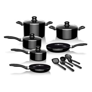 Bater&iacute;a Cocina 15 Piezas Aluminio Antiadherente Negro Wolf