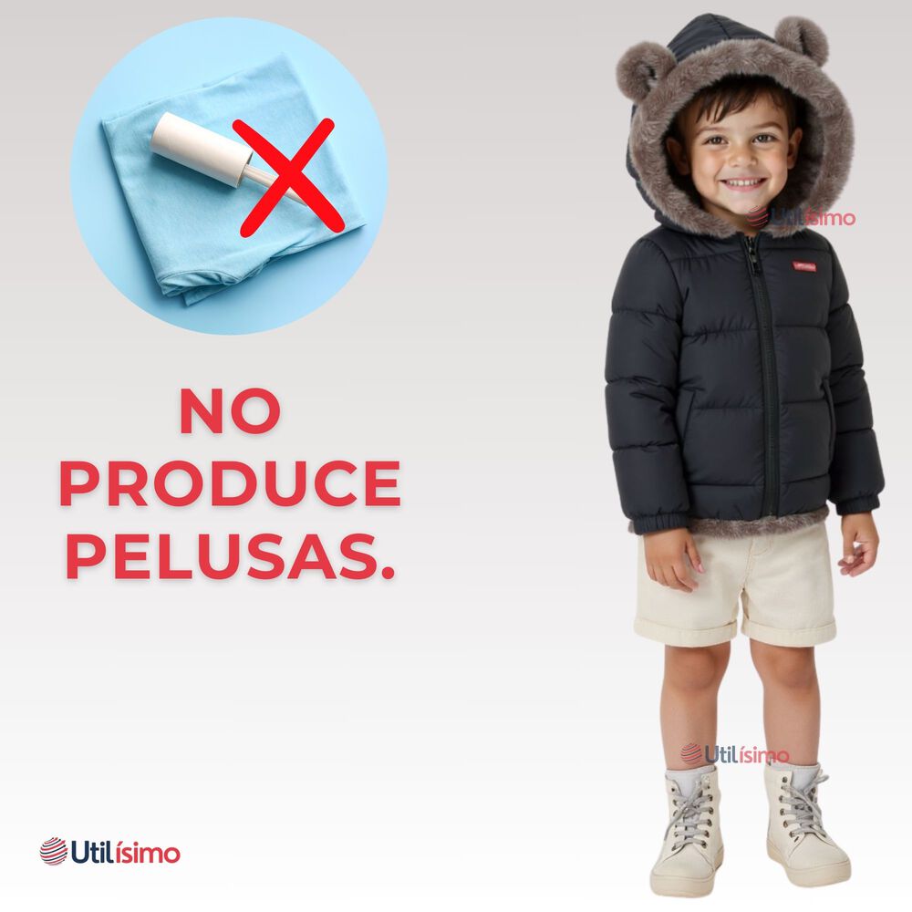 Parka Con Capucha Manga Larga Unicolor Ni&ntilde;o Y Ni&ntilde;a Jump Kids Black image number 7.0