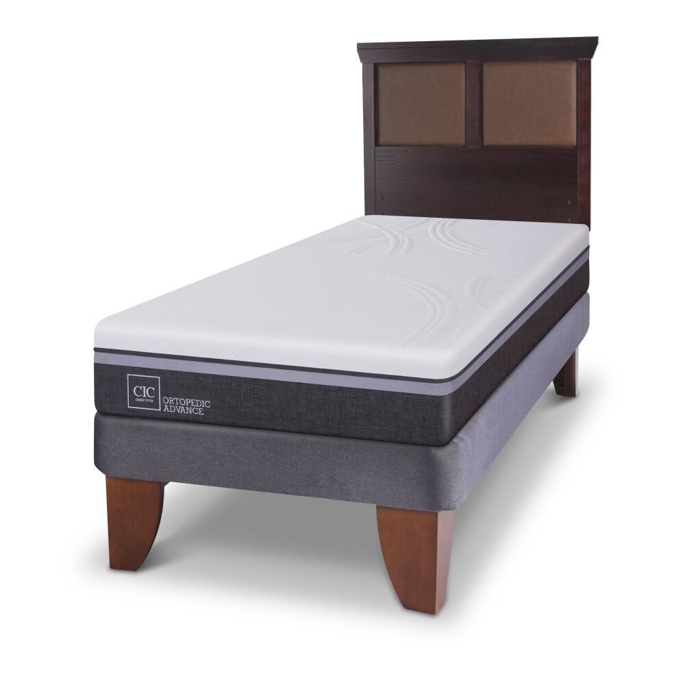 Cama Europea Cic Ortopedic Advance / 1.5 Plazas / Base Normal + Respaldo image number 1.0