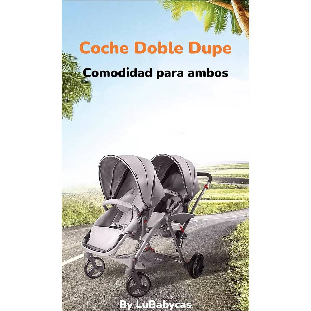 Coche Doble Duo Reclinable 9 Modos En 1 Lubabycas Gris image number 5.0