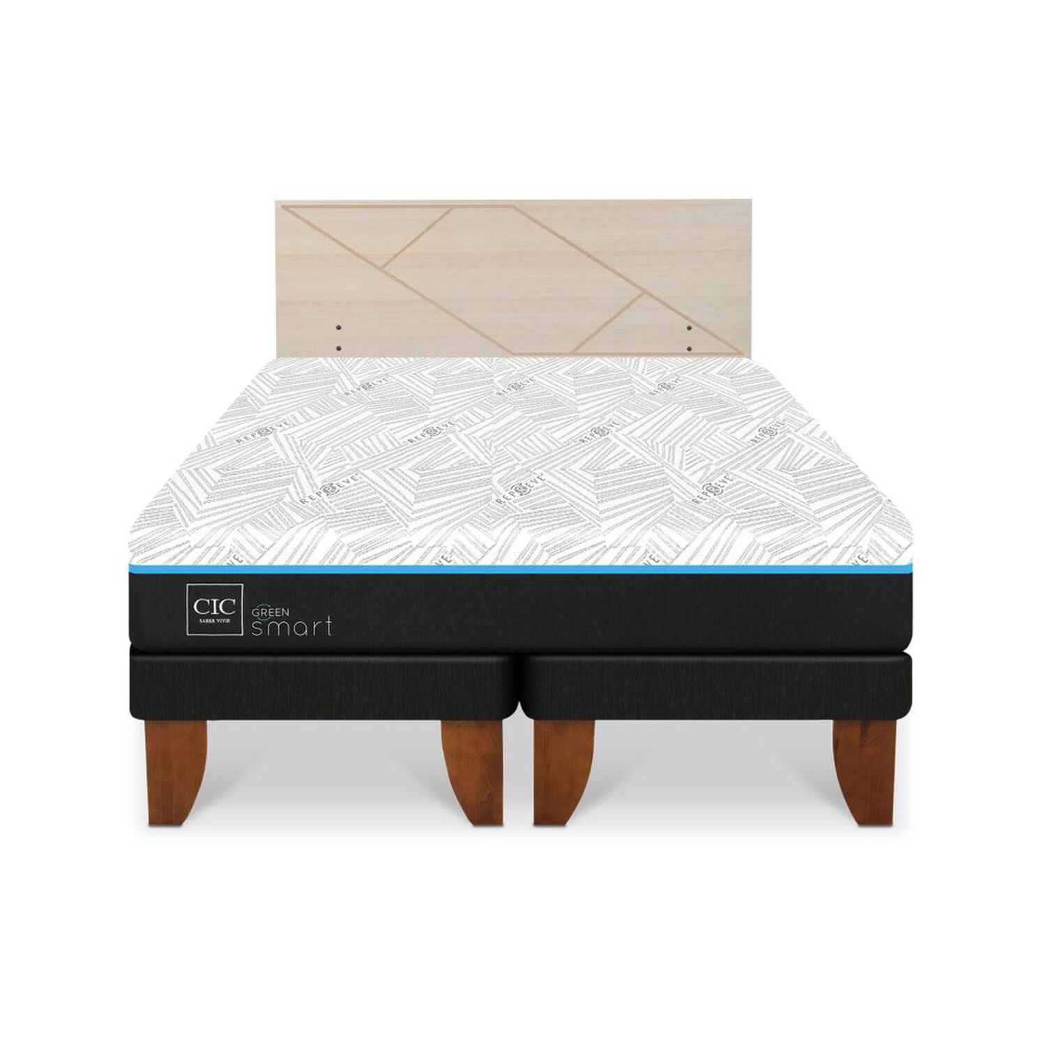 Cama Europea Cic Green Infinity / 2 Plazas / Base Dividida + Respaldo image number 0.0
