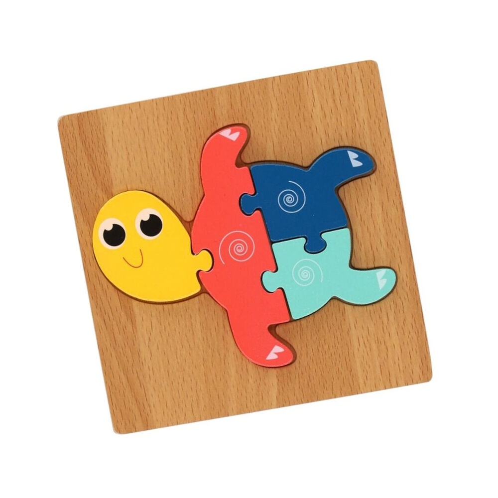 Puzzle Rompecabeza De Madera Encaje Didactico 15x15cm Ni&ntilde;os Tortuga image number 0.0