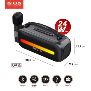 Parlante Portatil Con Microfono Aiwa Awss40bt Negro