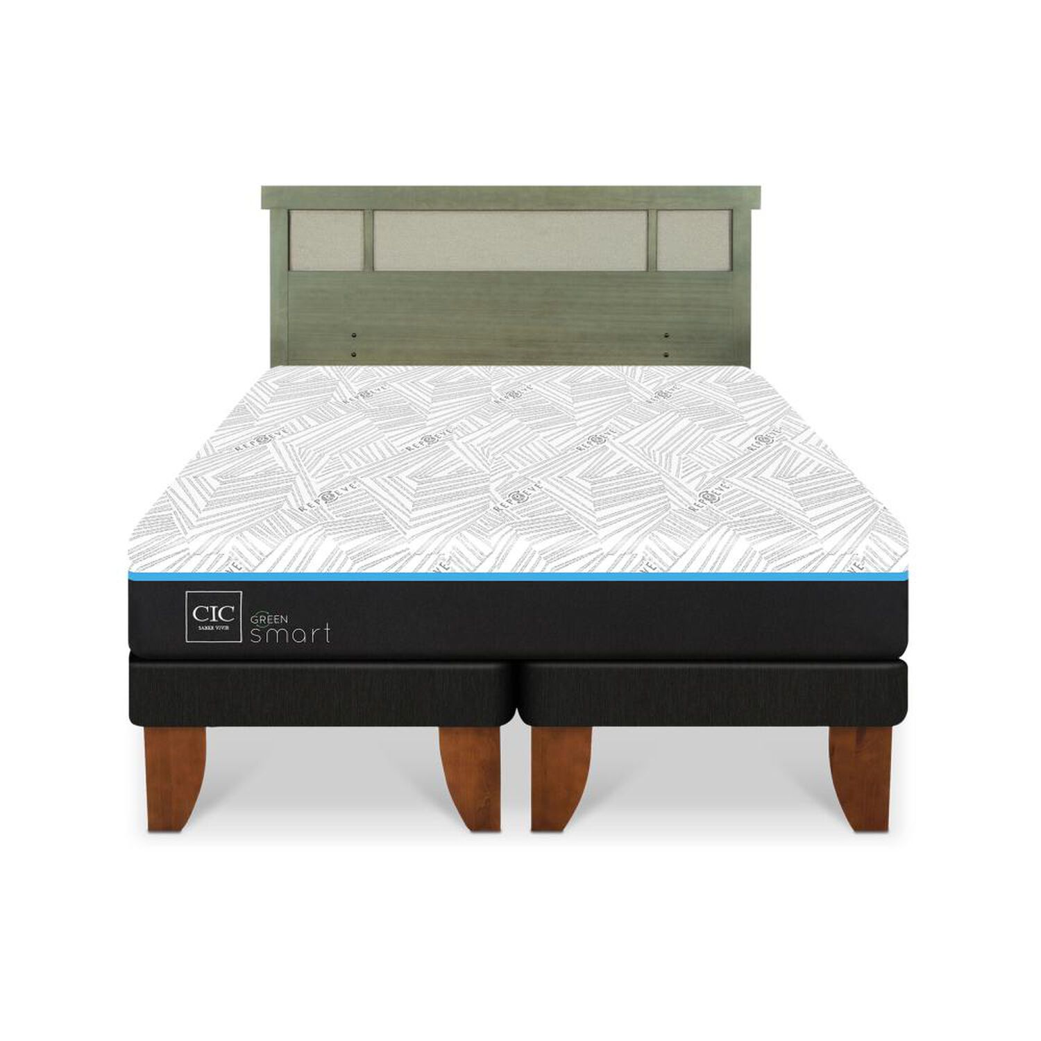 Cama Europea Cic Green Infinity / King / Base Dividida + Respaldo image number 0.0