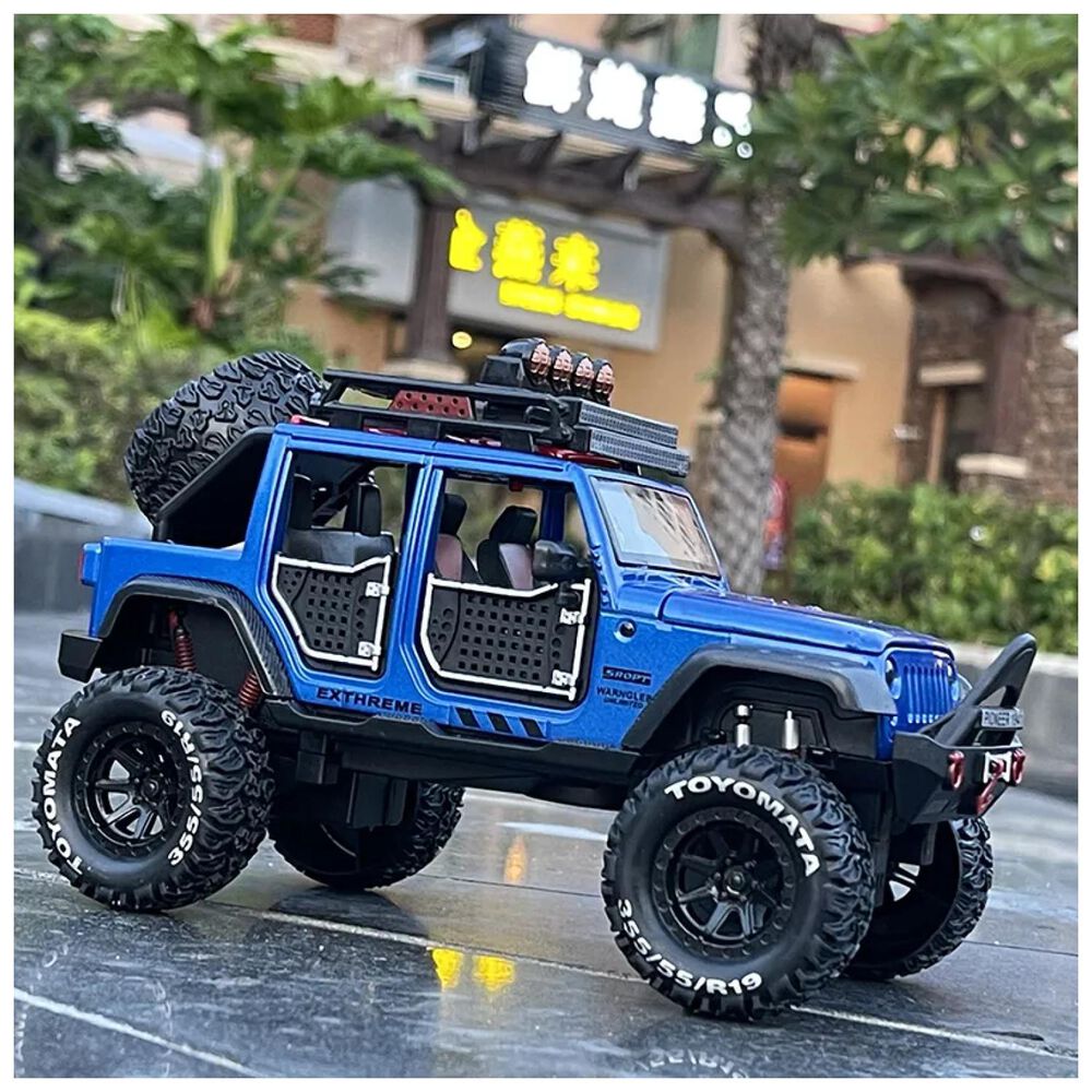 Juguete Auto Jeep Wrangler A Escala 1:24 Azul Infnatil image number 6.0