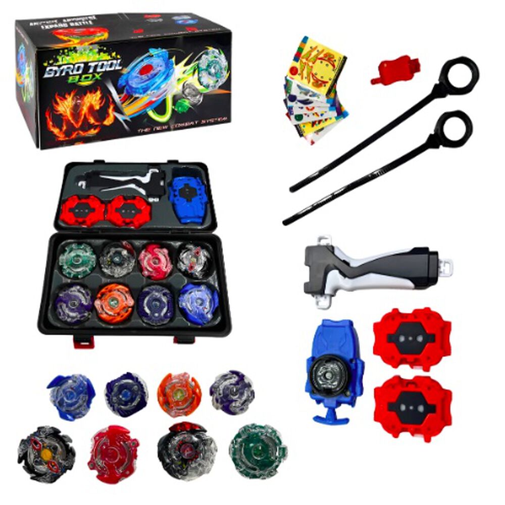 Juguete Bleyblade Set De 8 Bley Blay + Maleta + Lanzador. image number 0.0