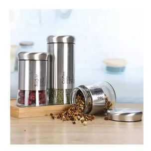 Set 3 Frascos Vidrio Especieros De Cocina