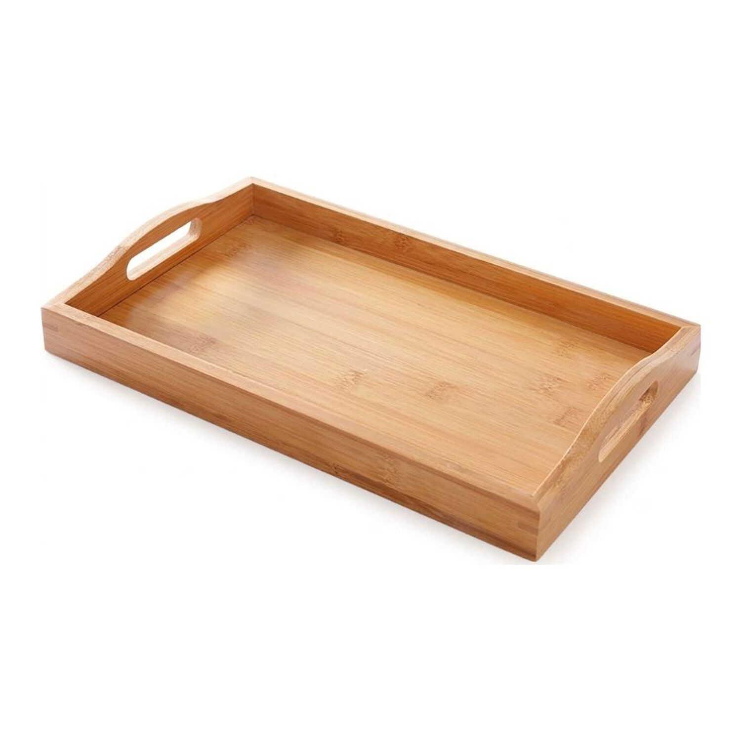 Bandeja De Bamb&uacute; Madera Para Desayuno Con Asas 21x33cm image number 0.0