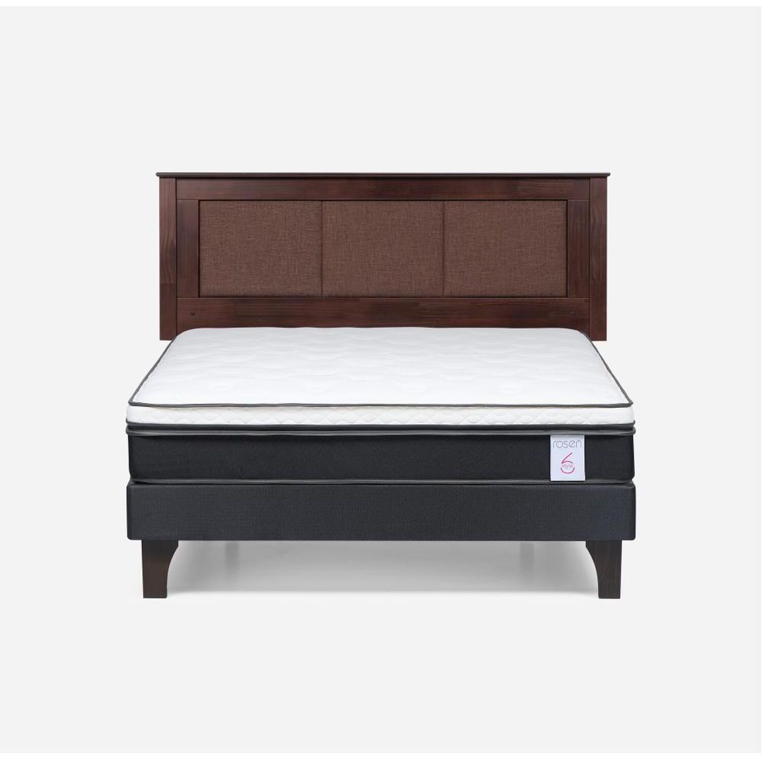 Cama Europea Rosen New Style 6 / 2 Plazas / Base Normal + Respaldo image number 0.0