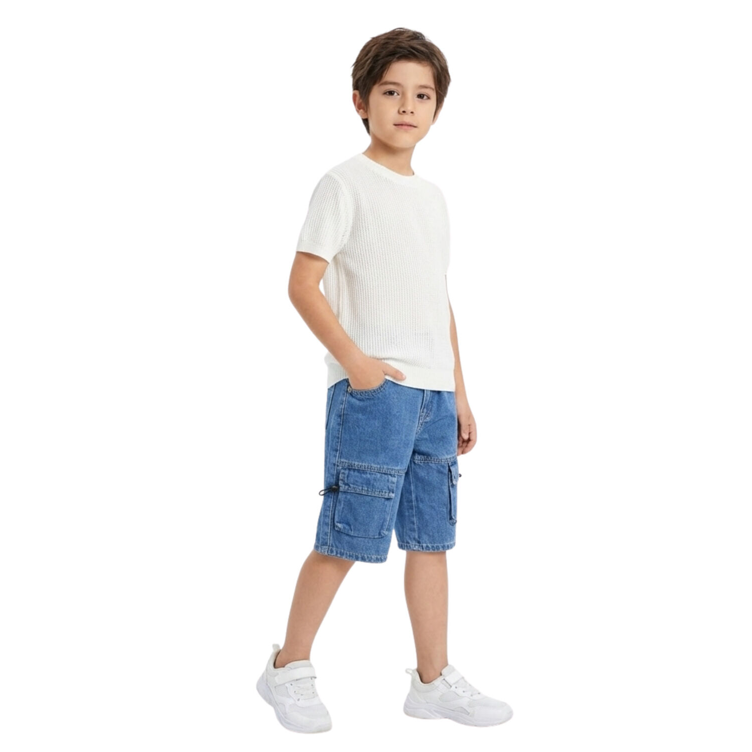 Short Cargo Ni&ntilde;o Con Bolsillos C&oacute;modo Verano image number 1.0
