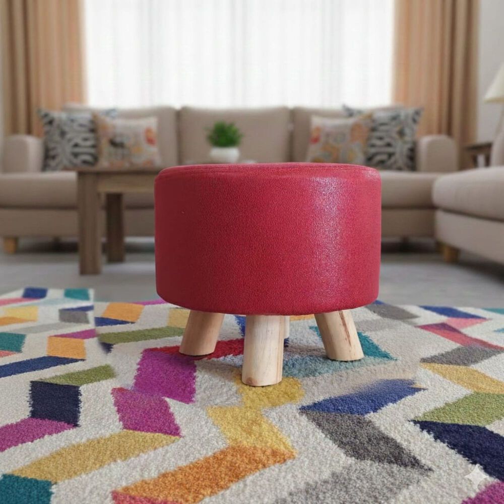 Mini Puff Redondo Tela Rojo image number 2.0