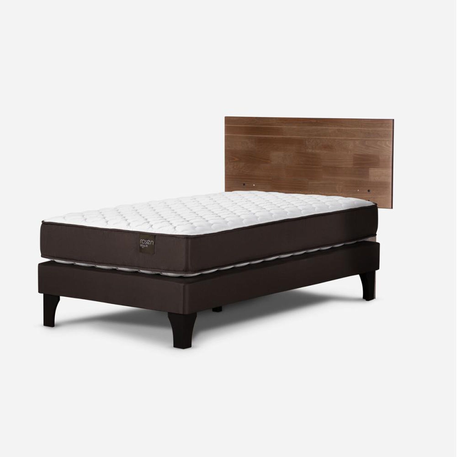 Cama Europea Rosen Ergo T / 1 Plaza / Base Normal + Respaldo tabor Caramelo image number 2.0