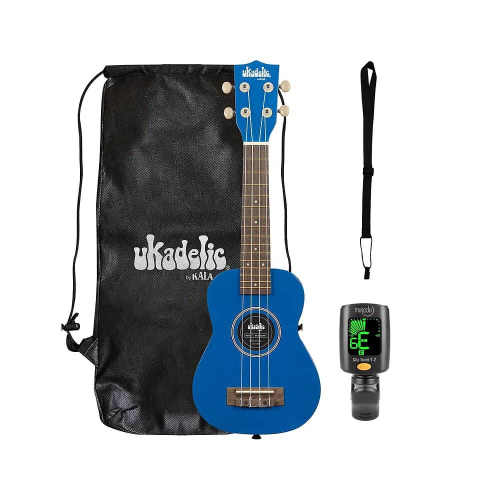 Full Pack Ukelele Kala Ukadelic Soprano Blueink + Afinador Crom&aacute;tico Clip + Correa Allegro image number 0.0