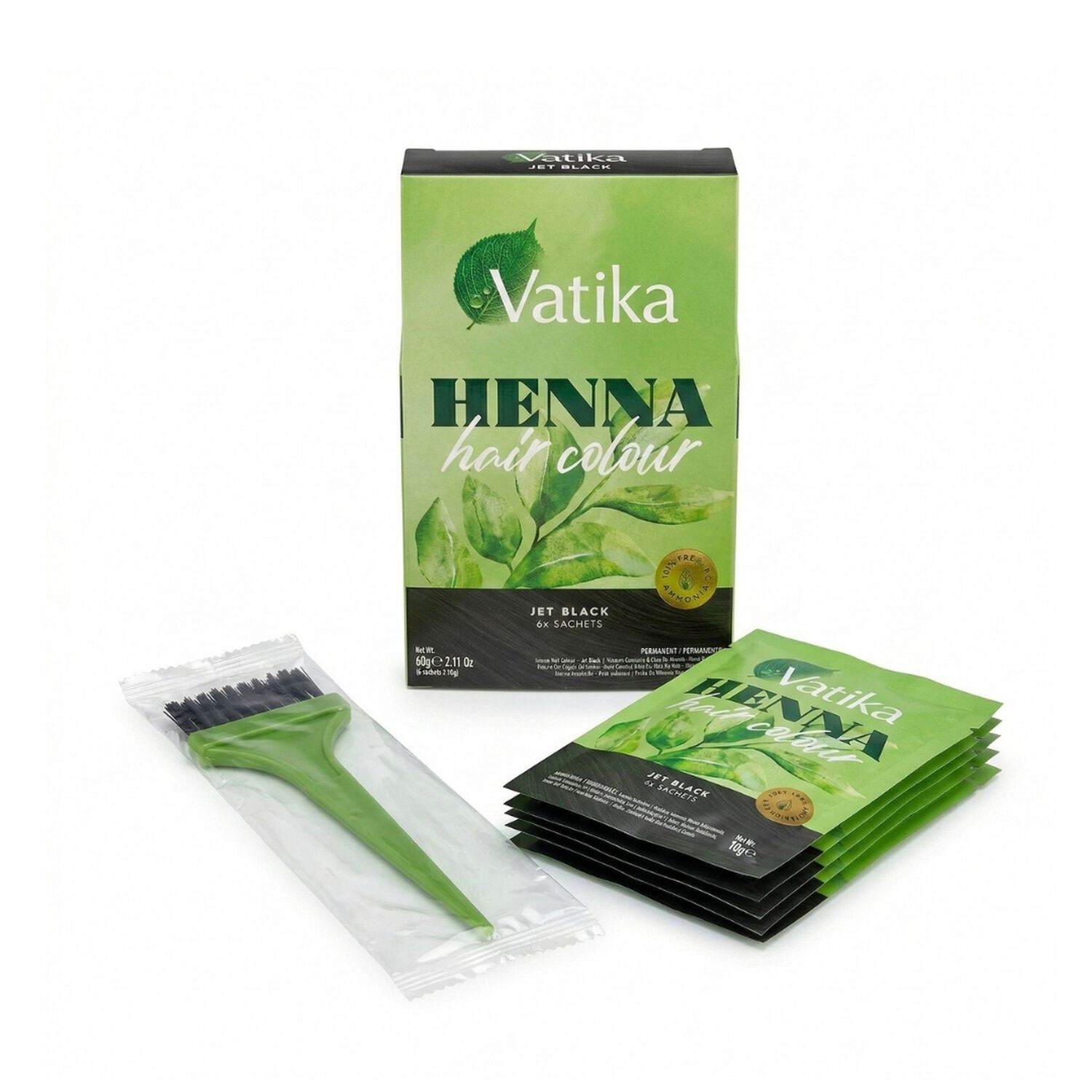 Vatika Henna Tintura Coloraci&oacute;n Negro Azabache 6 Sachets image number 0.0