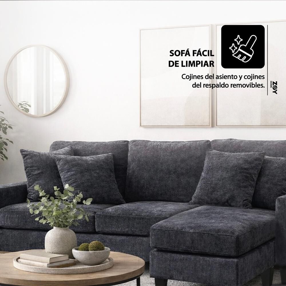 Sof&aacute; Seccional Zoy Home Bergen Chaise Longue Izquierdo / 3 Cuerpos image number 4.0