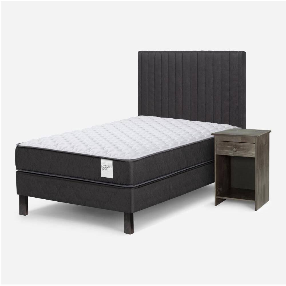 Cama Europea Rosen Wave / 1 Plaza / Base Normal + Set De Maderas image number 1.0
