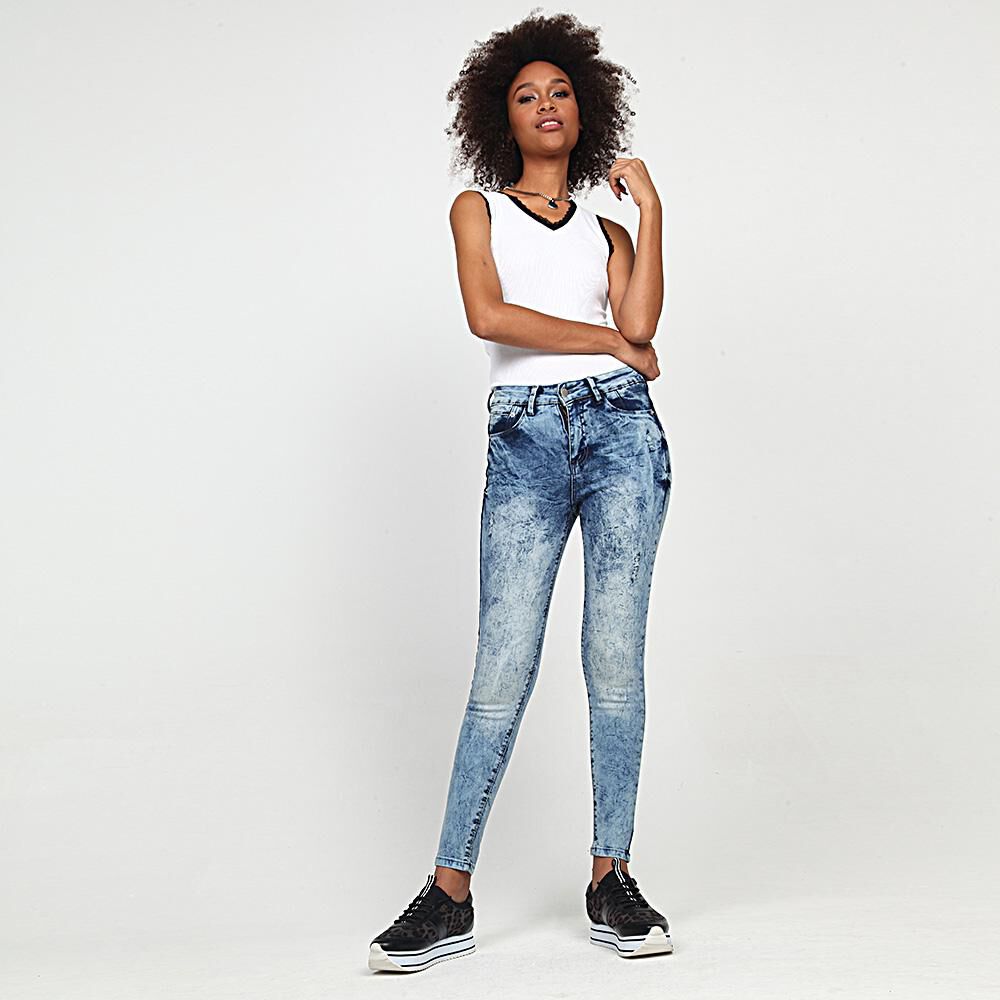 Jeans Mujer Tiro Alto Skinny Push up Rolly go image number 1.0