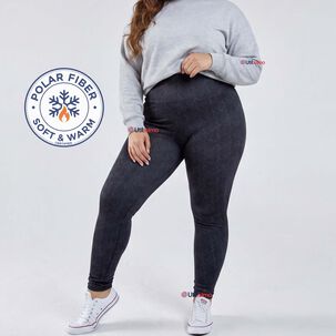 Calza Polar Con Chiporro T&eacute;rmica Mujer El&aacute;sticada Negro Jeans