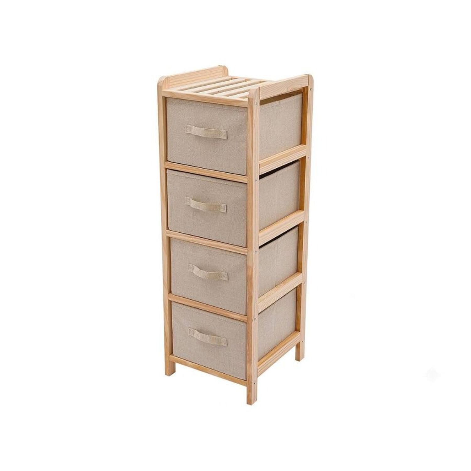 Cajonera Organizador Multiuso 4 Cajones Tela Madera image number 0.0