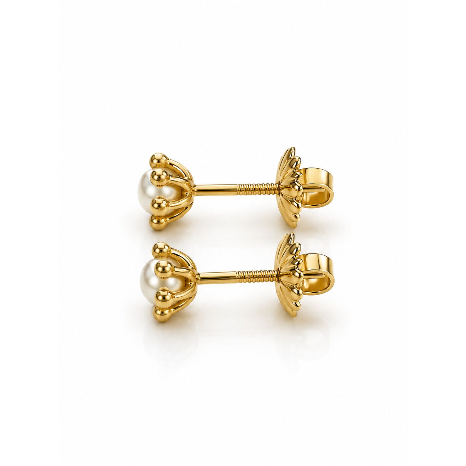 Aros Perla Cultivada Pistilo 3mm N1 Oro 18k 0.95gr Mujer Dorado image number 1.0