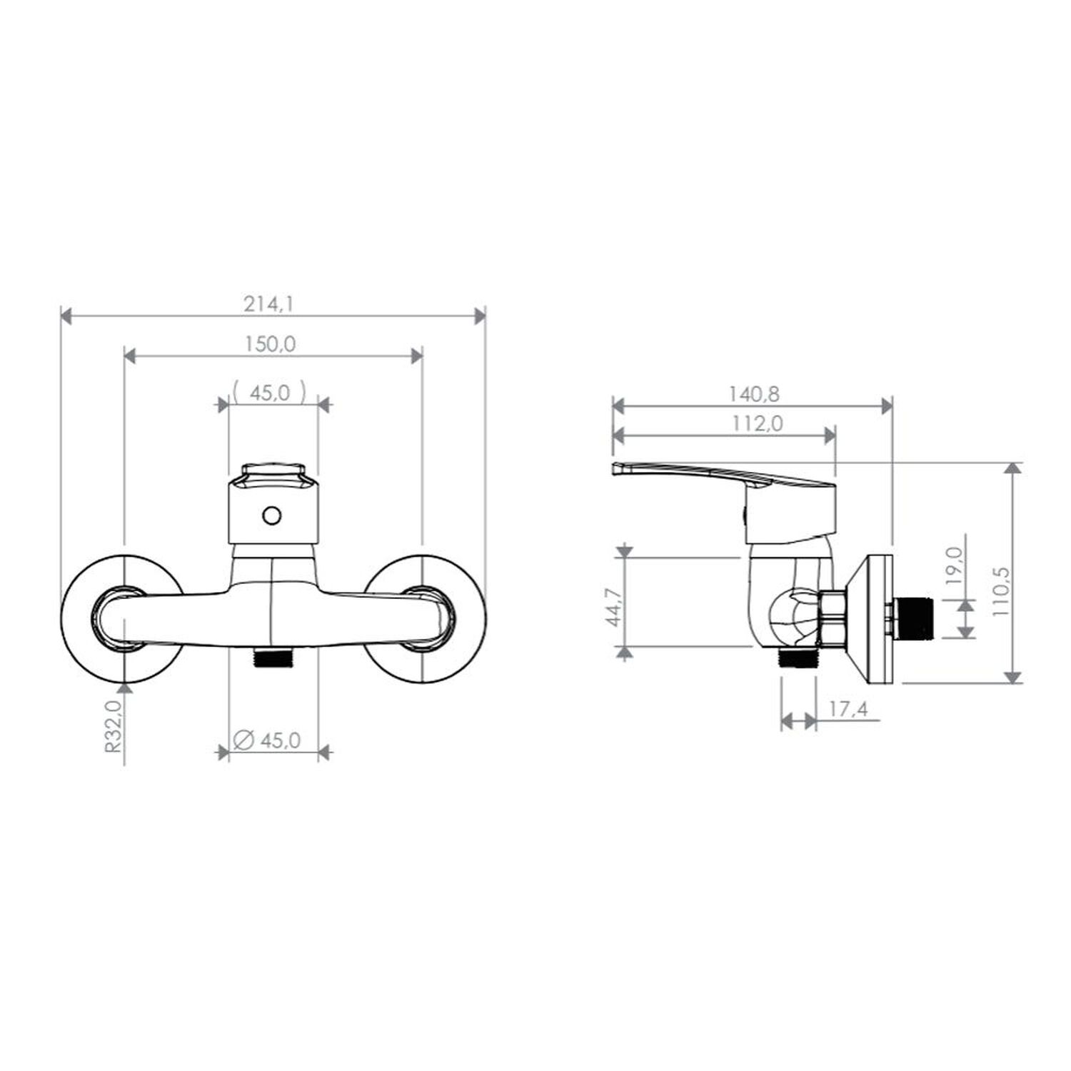 Monomando Llave Grifo Para Ducha Modelo Alabama Pmb Color Cromo image number 3.0