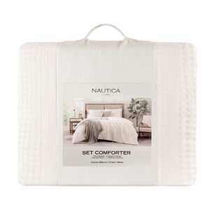 Cubrecama Queen Reversible + Fundas Nautica Home Blanco