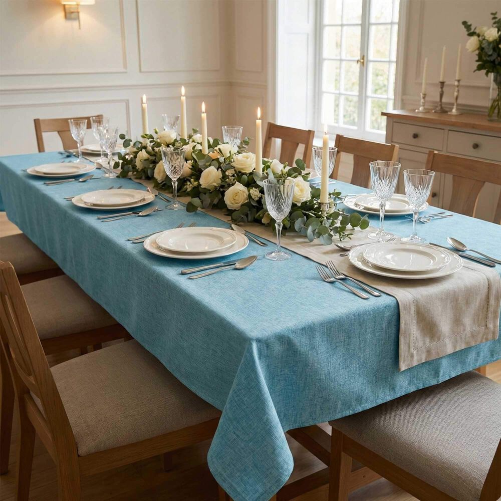 Mantel De Algod&oacute;n Edgar Turquesa 177x277 Cm image number 2.0