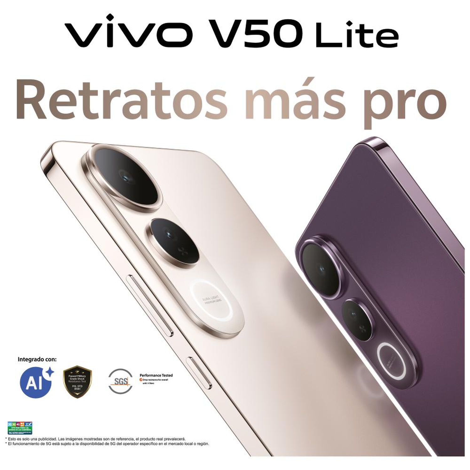 Smartphone Vivo V50 Lite / 5G / 256 GB / Negro / Liberado image number 1.0