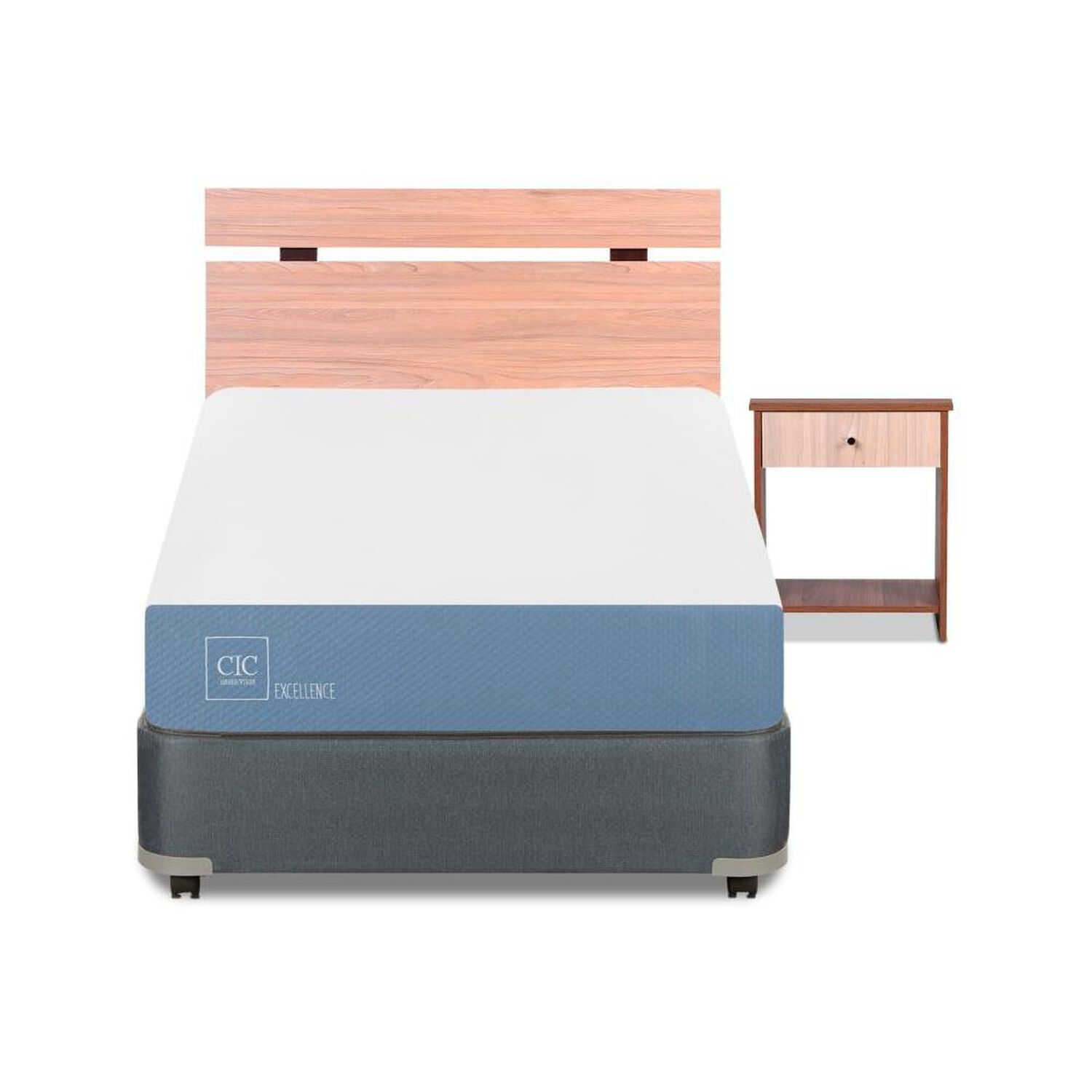 Cama Americana Cic Excellence / 1.5 Plazas / Base Normal + Set De Maderas image number 0.0