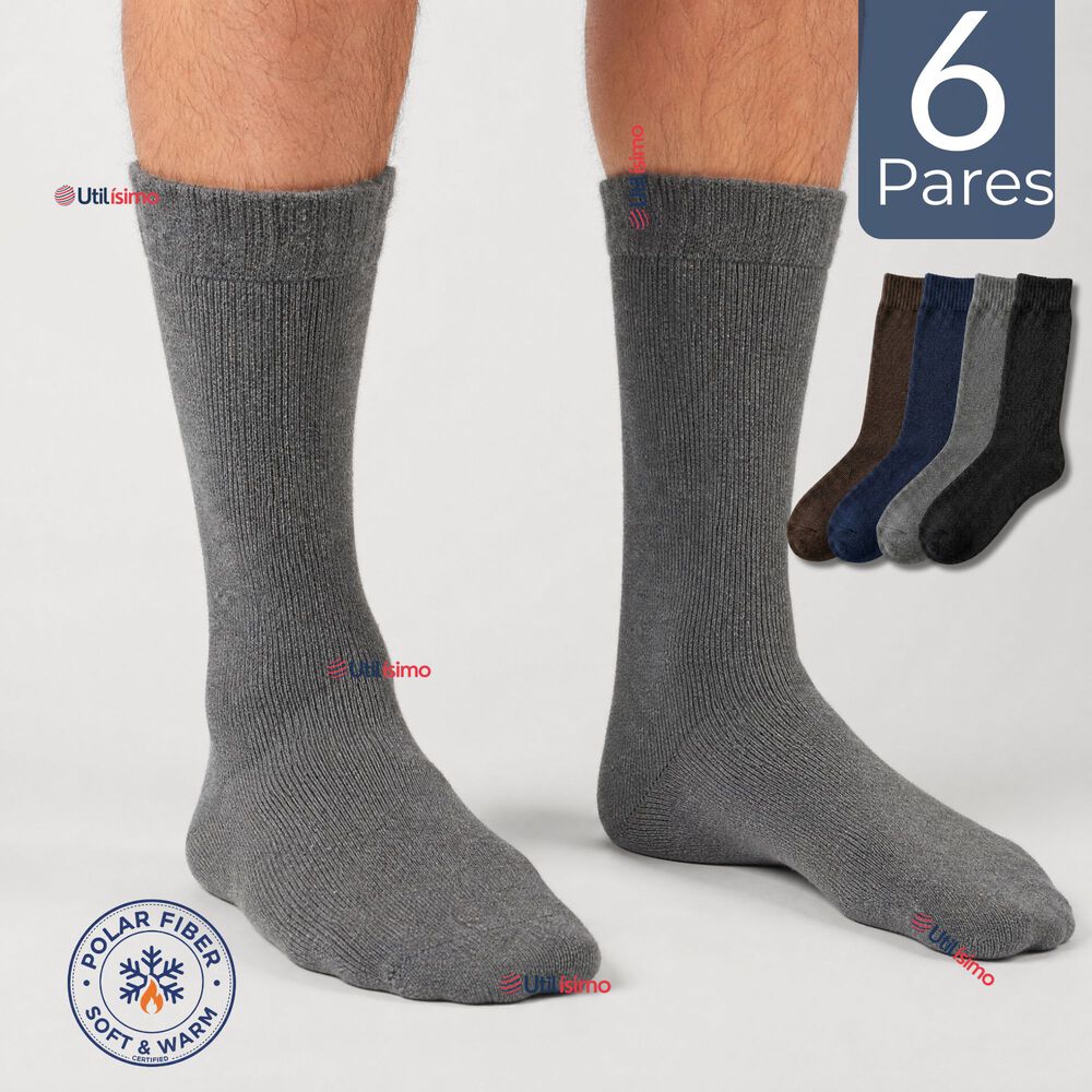 Pack 6 Pares Calcetines T&eacute;rmicos Corte Alto Hombre Surtidos image number 0.0