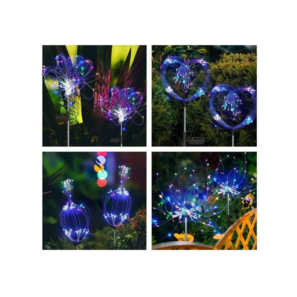 Pack X2 Luces Multicolor Solares Micro Led Fuego Artificial image number 3.0