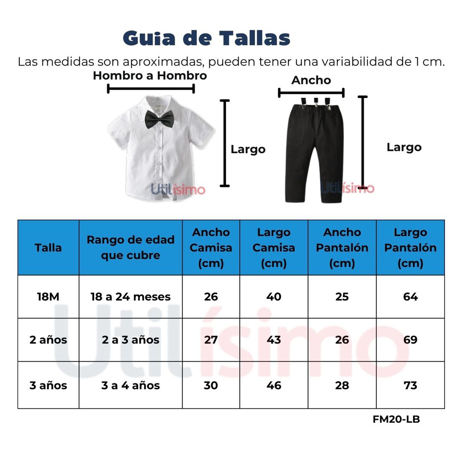Conjunto De Vestir Con Pantal&oacute;n Y Tirantes Beb&eacute; Ni&ntilde;o 18 Meses A 4 A&ntilde;os image number 2.0